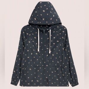 🌼 Madewell Packable Floral Rain Jacket NWOT Size Medium MSRP $98 Hooded Travel